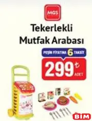 MGS OYUNCAK TEKERLEKLİ MUTFAK ARABASI